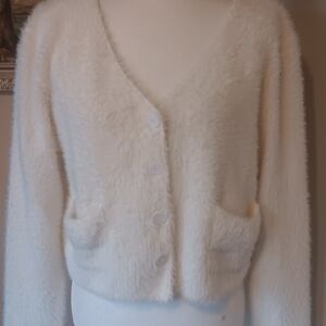 En Creme Soft Cream Button-Up Cardigan